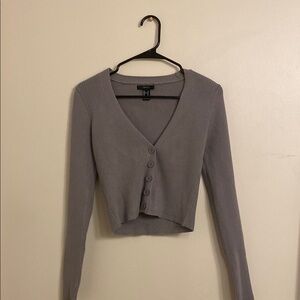 Gray Button-Up Cardigan